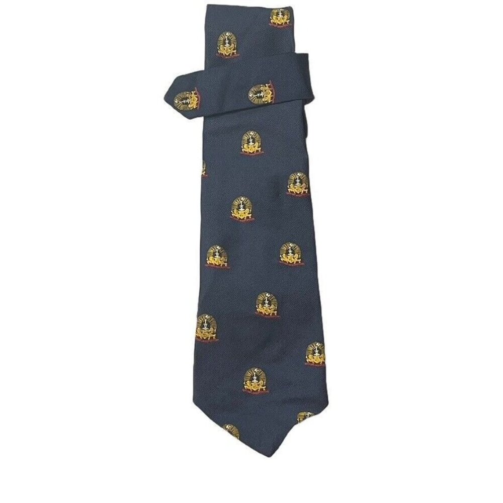 Vintage Wm. Chelsea Ltd. Silk Tie With Medallion Emblem Pattern